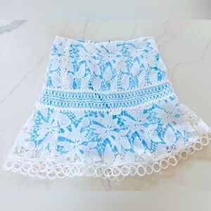 Baby Blue and White Skirt and top by LUSH